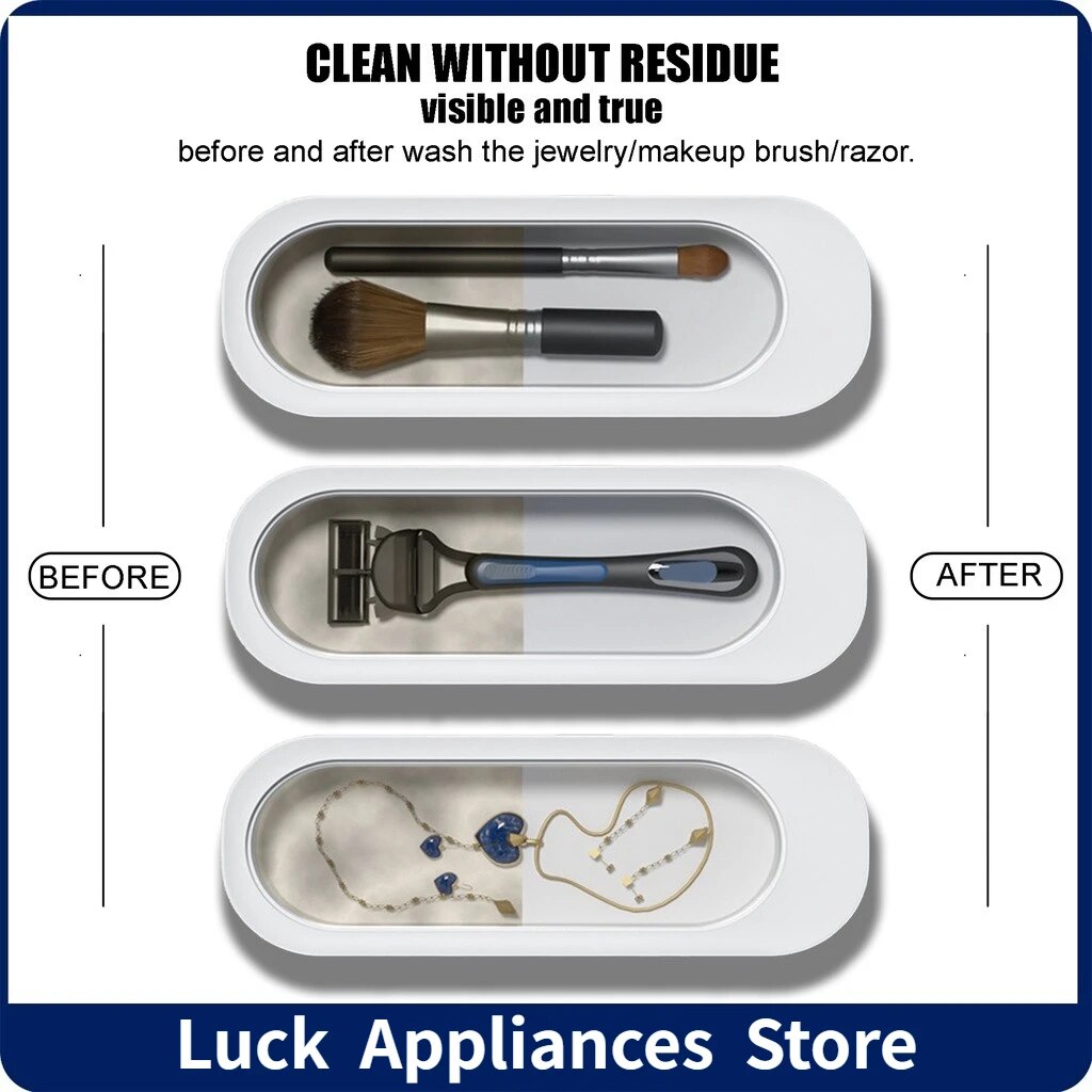 Portable Ultrasonic Cleaning Machine High Frequency Vibration Wash Cleaner Remove Stains Jewelry Watch Glasses Washing Machine