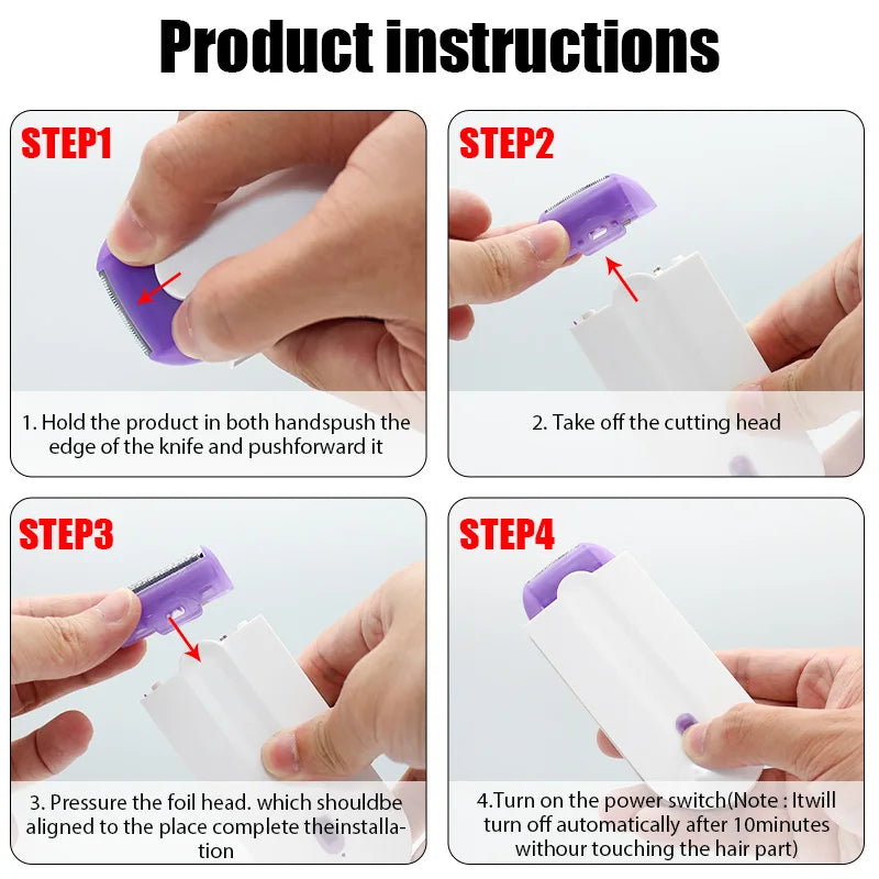 Electric Epilator Hair Remover Professional Safety Depilation Shaving Trimmer Painless Portable USB Chargable for Whole Body