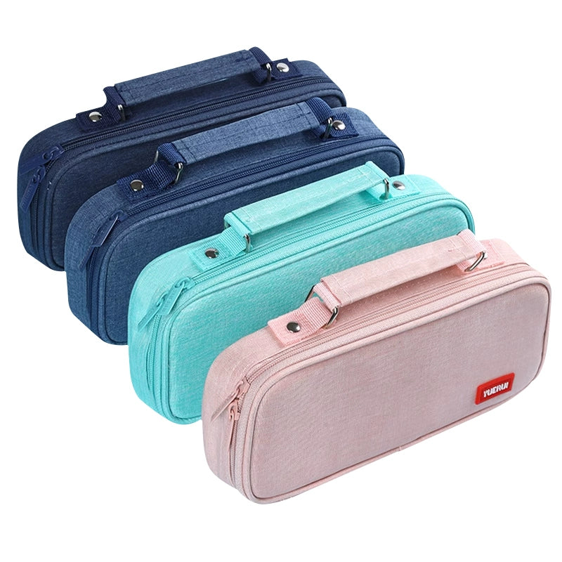 Creative Large Capacity Stationery Bag Portable Exam Stationery Box Primary School Students Multifunctional Pencil Case/New Arrival Pencil Bag Girls Handheld Double Deck Can Be Stored Waterproof Learning like Layering