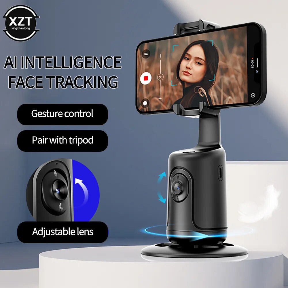 Intelligent Face Tracking Gimbal Stabilizer 360 Degree Rotating Selfie Stick Gimbal Bracket Auto Tracking Photography Bracket