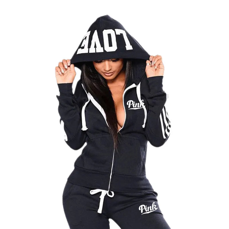 New Women’s ❄️ Sweatshirt for the WINTER Set Hot Sale Fashion Zip 2 Pieces Suit High Quality Casual  Woman Pants Jogging Outfit