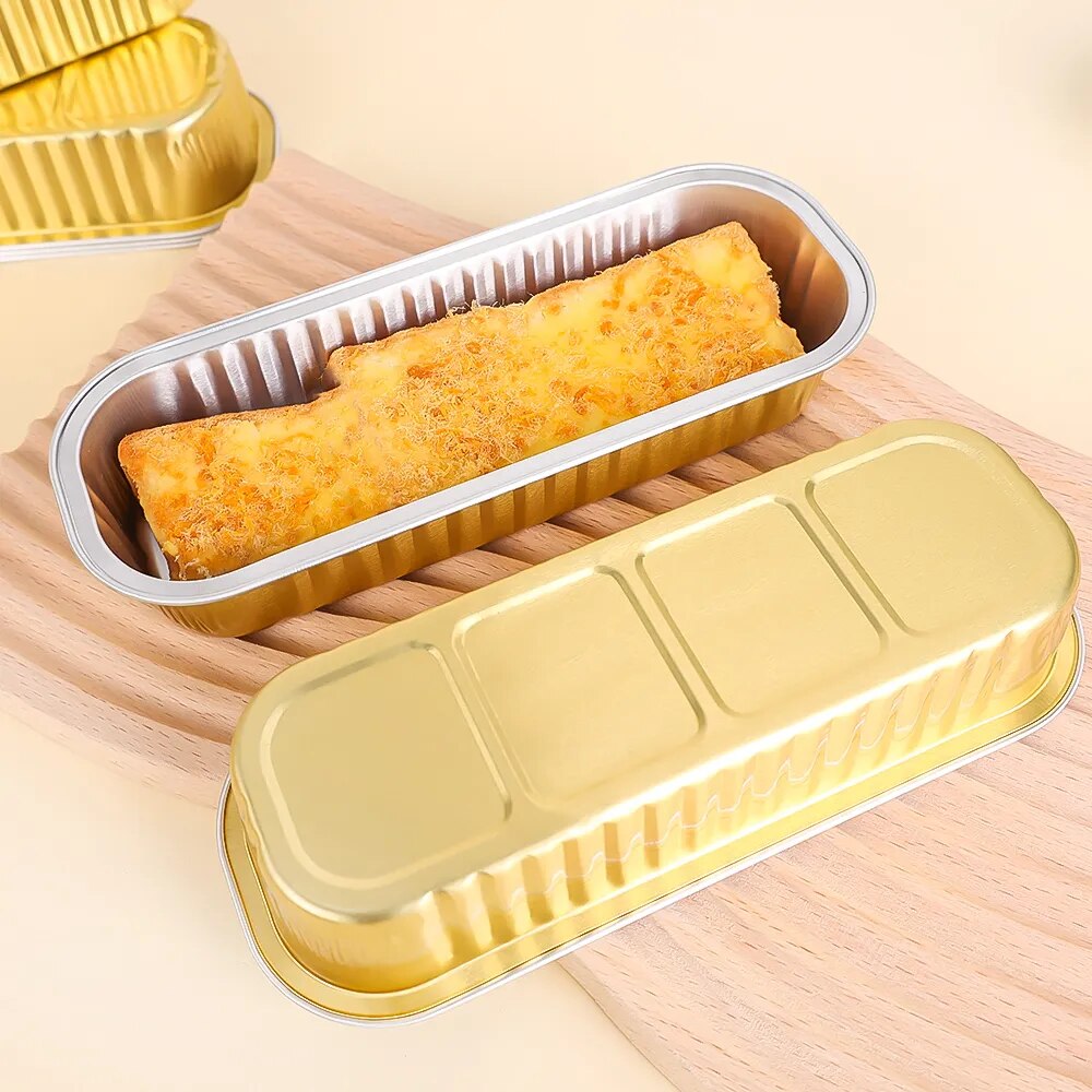 Air Fryer 5/10Pcs Aluminum Foil Baking Tray Disposable BBQ Pans Non-Stick Mini Rectangular Tin Foil Cake Pan Kitchen Accessories