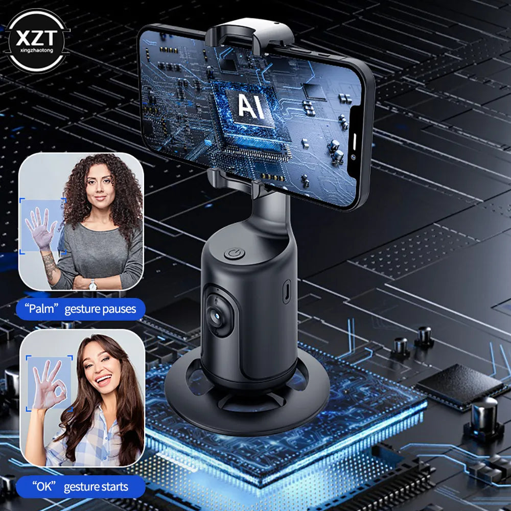 Intelligent Face Tracking Gimbal Stabilizer 360 Degree Rotating Selfie Stick Gimbal Bracket Auto Tracking Photography Bracket