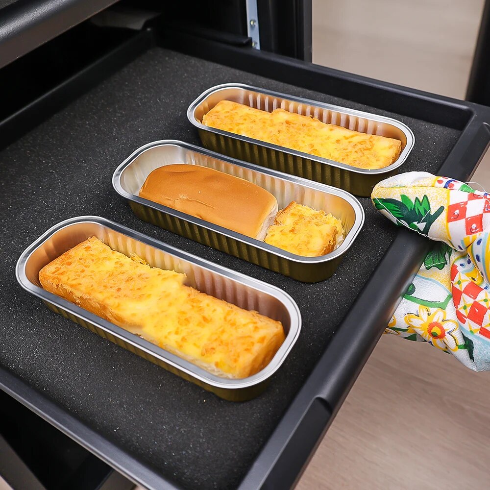 Air Fryer 5/10Pcs Aluminum Foil Baking Tray Disposable BBQ Pans Non-Stick Mini Rectangular Tin Foil Cake Pan Kitchen Accessories