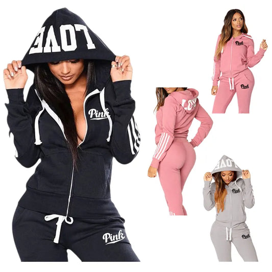 New Women’s ❄️ Sweatshirt for the WINTER Set Hot Sale Fashion Zip 2 Pieces Suit High Quality Casual  Woman Pants Jogging Outfit