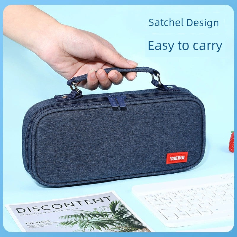 Creative Large Capacity Stationery Bag Portable Exam Stationery Box Primary School Students Multifunctional Pencil Case/New Arrival Pencil Bag Girls Handheld Double Deck Can Be Stored Waterproof Learning like Layering