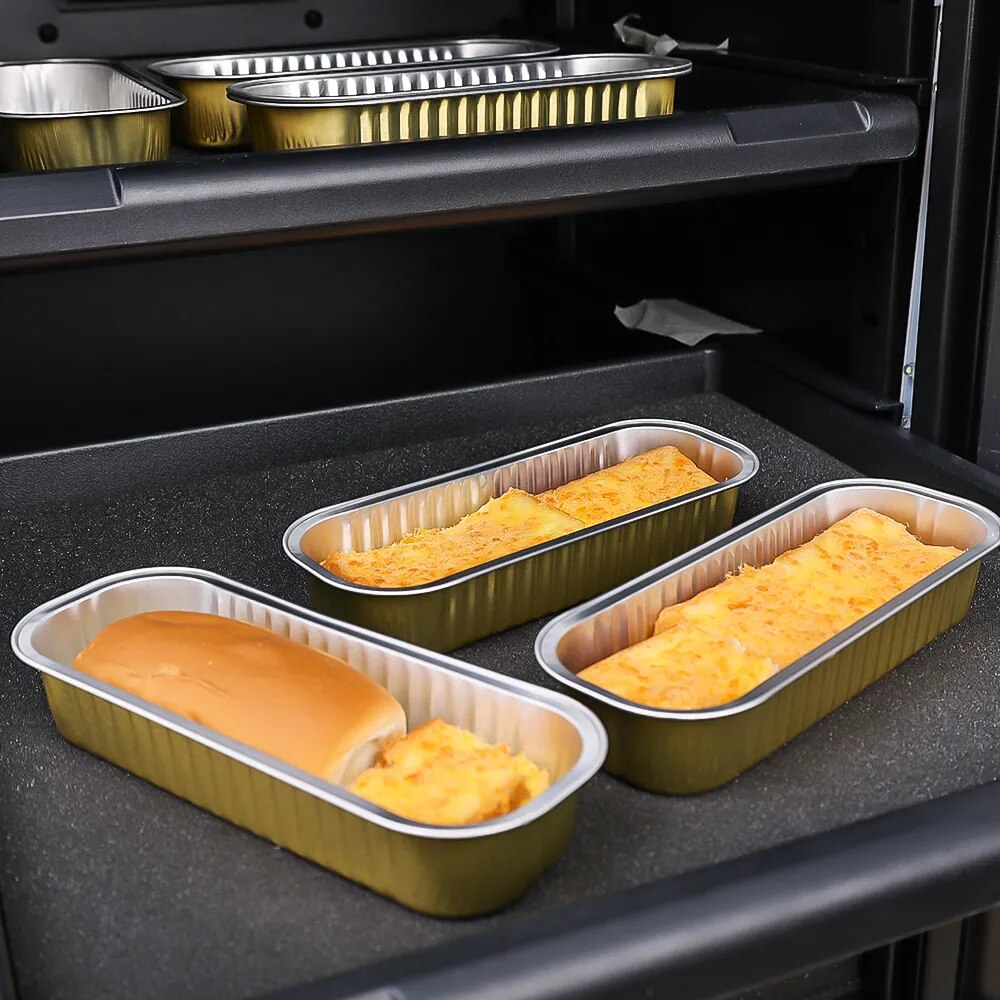 Air Fryer 5/10Pcs Aluminum Foil Baking Tray Disposable BBQ Pans Non-Stick Mini Rectangular Tin Foil Cake Pan Kitchen Accessories